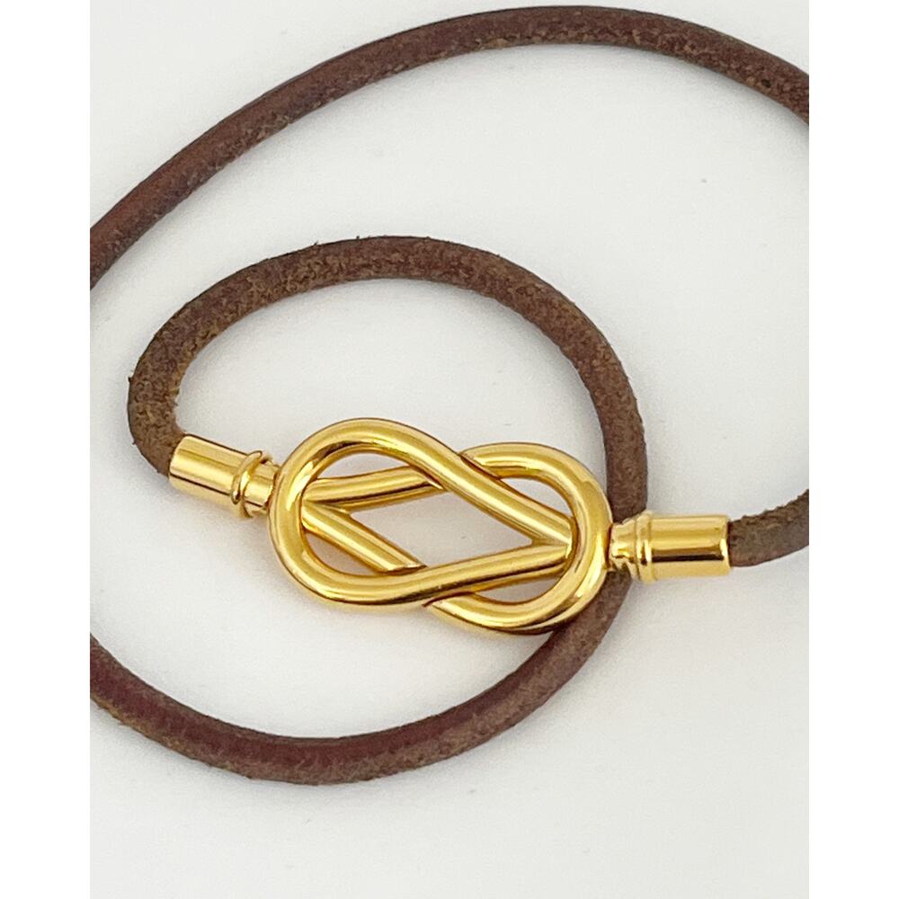 HERMÈS Atamé Leather Bracelet or Choker Knot Closure